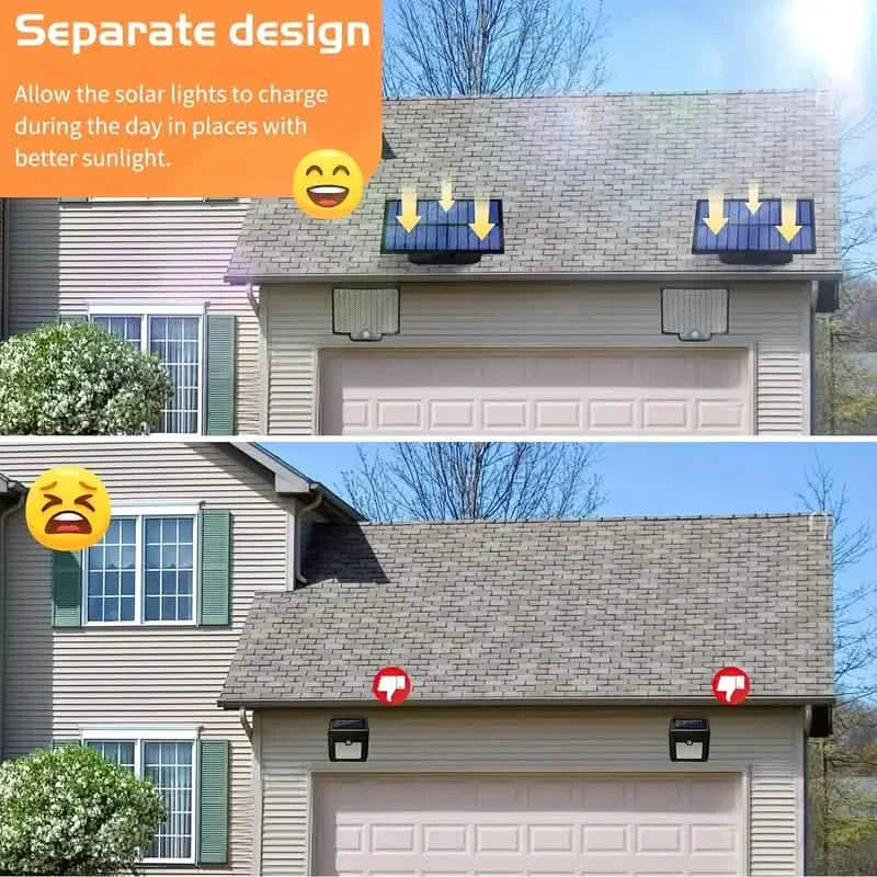 Projecteur de sécurité 106 LED avec détecteur crépusculaire, éclairage extérieur grand angle 270°