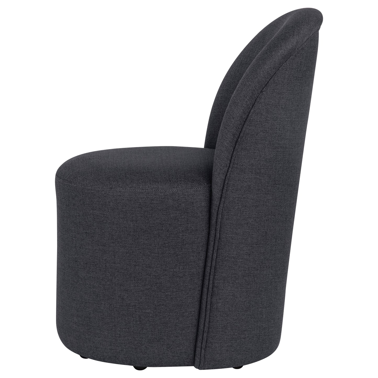 Aubrey Upholstered Barrel Dining Side Chair Charcoal (Set of 2)