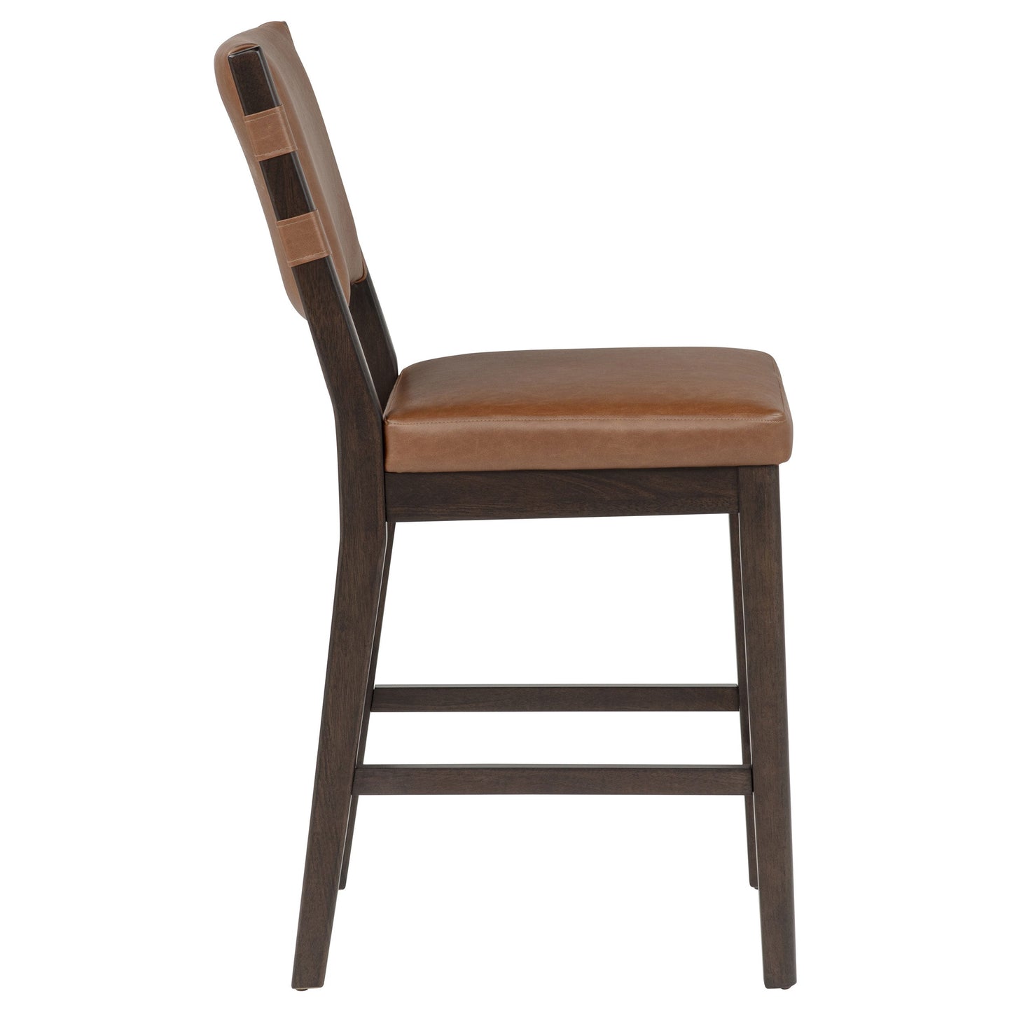 Tegan Faux Leather Upholstered Counter Height Chair Cognac (Set of 2)