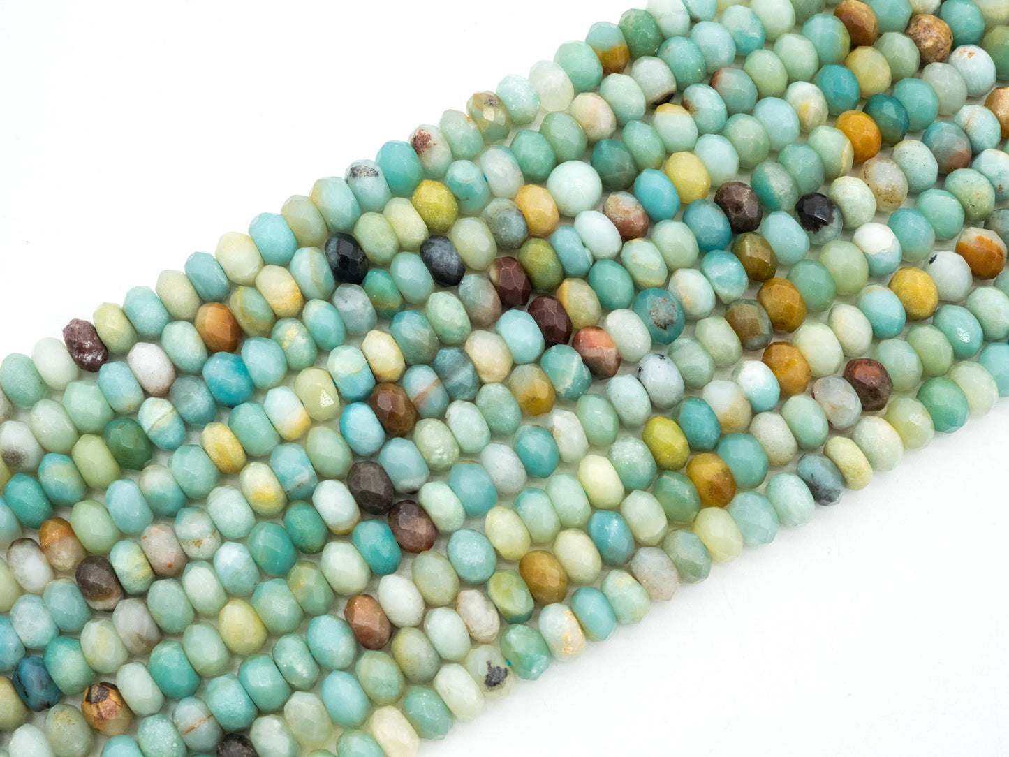 Quality Natural Rondelle Amazonite beads,2x4mm/5x8mm/6x10mm Faceted Rondelle beads, 15.5inch strand, SKU#U230c