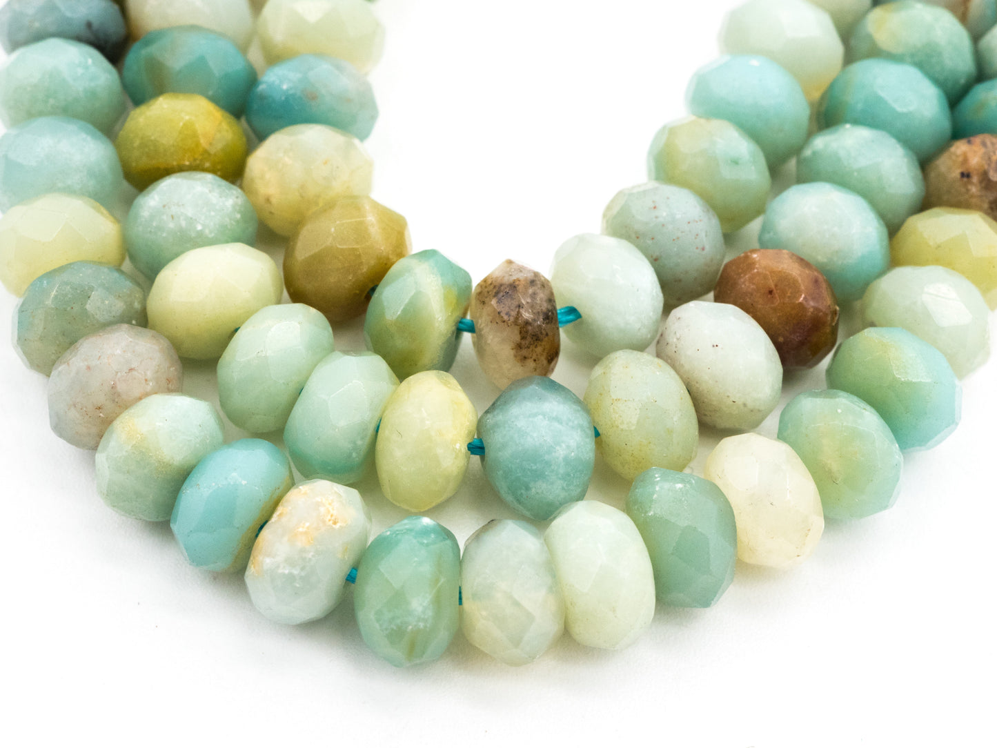 Quality Natural Rondelle Amazonite beads,2x4mm/5x8mm/6x10mm Faceted Rondelle beads, 15.5inch strand, SKU#U230c