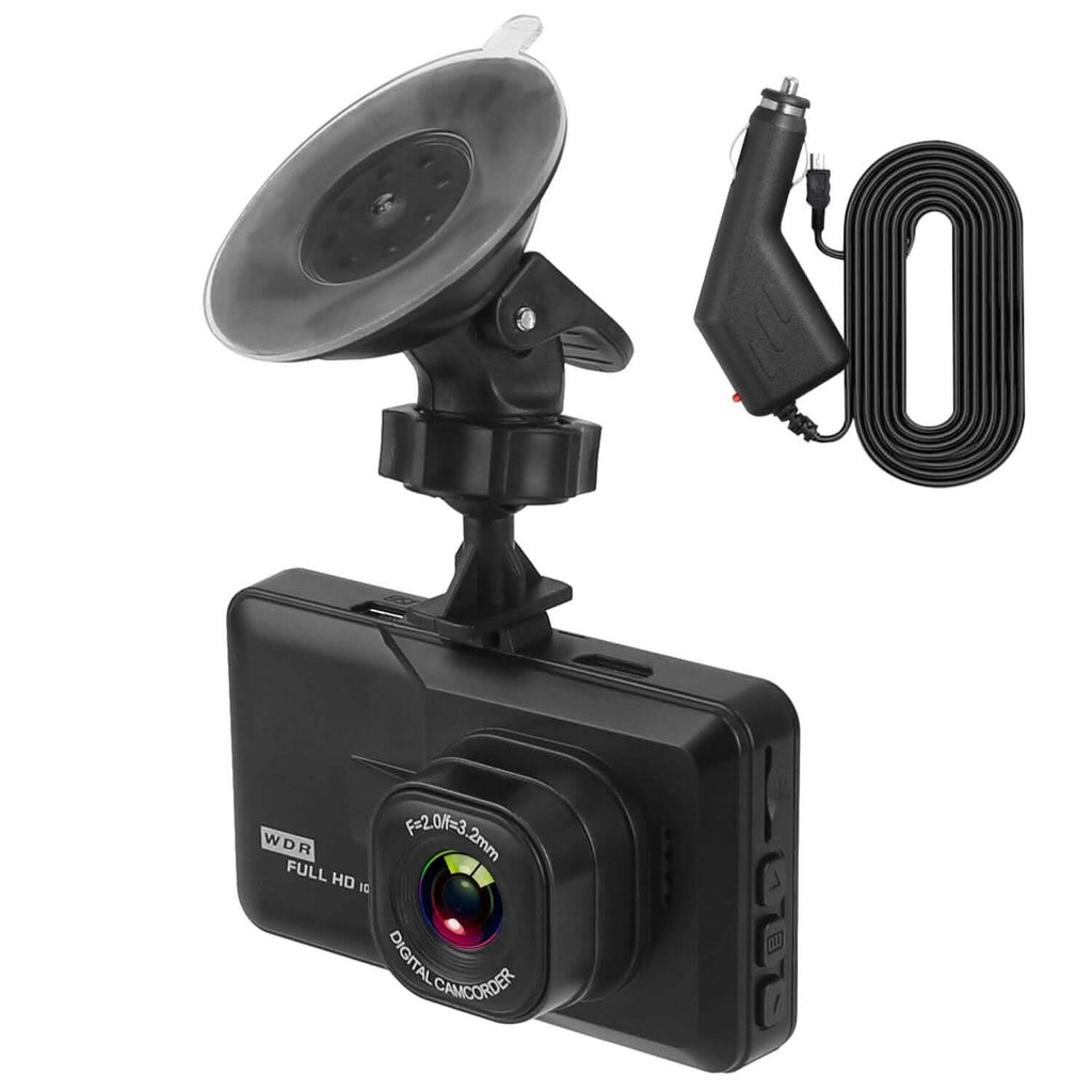 1080P 車載DVR 3インチカメラ ダッシュカム 100°視野角 ループ録画 動体検知