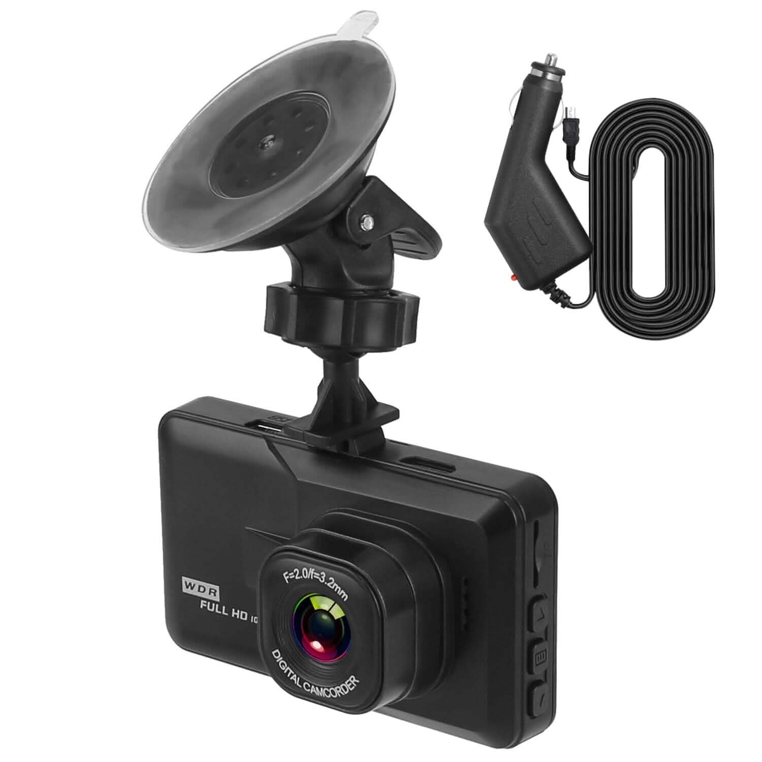1080P 車載DVR 3インチカメラ ダッシュカム 100°視野角 ループ録画 動体検知