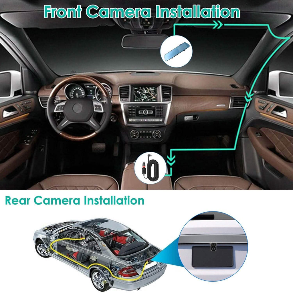 DVR de voiture 1080p, dashcam 4,3 pouces avec angle de 140° et enregistrement en boucle