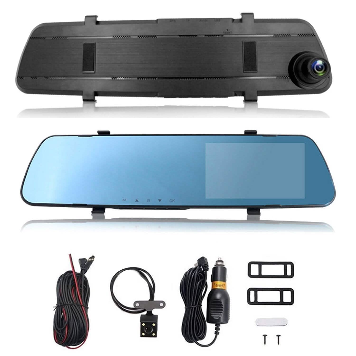 DVR de voiture 1080p, dashcam 4,3 pouces avec angle de 140° et enregistrement en boucle
