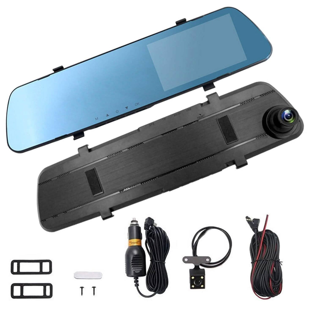DVR de voiture 1080p, dashcam 4,3 pouces avec angle de 140° et enregistrement en boucle