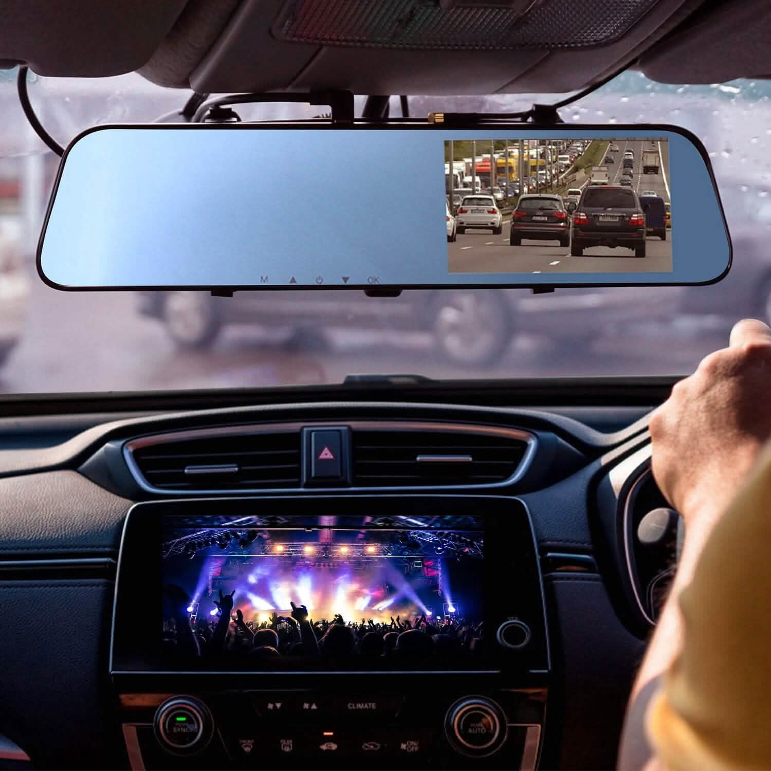DVR de voiture 1080p, dashcam 4,3 pouces avec angle de 140° et enregistrement en boucle