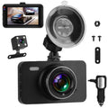 Dashcam double 1080p, écran 3" avec caméra avant et arrière, capteur G, détection de mouvement, vision nocturne, enregistrement en boucle