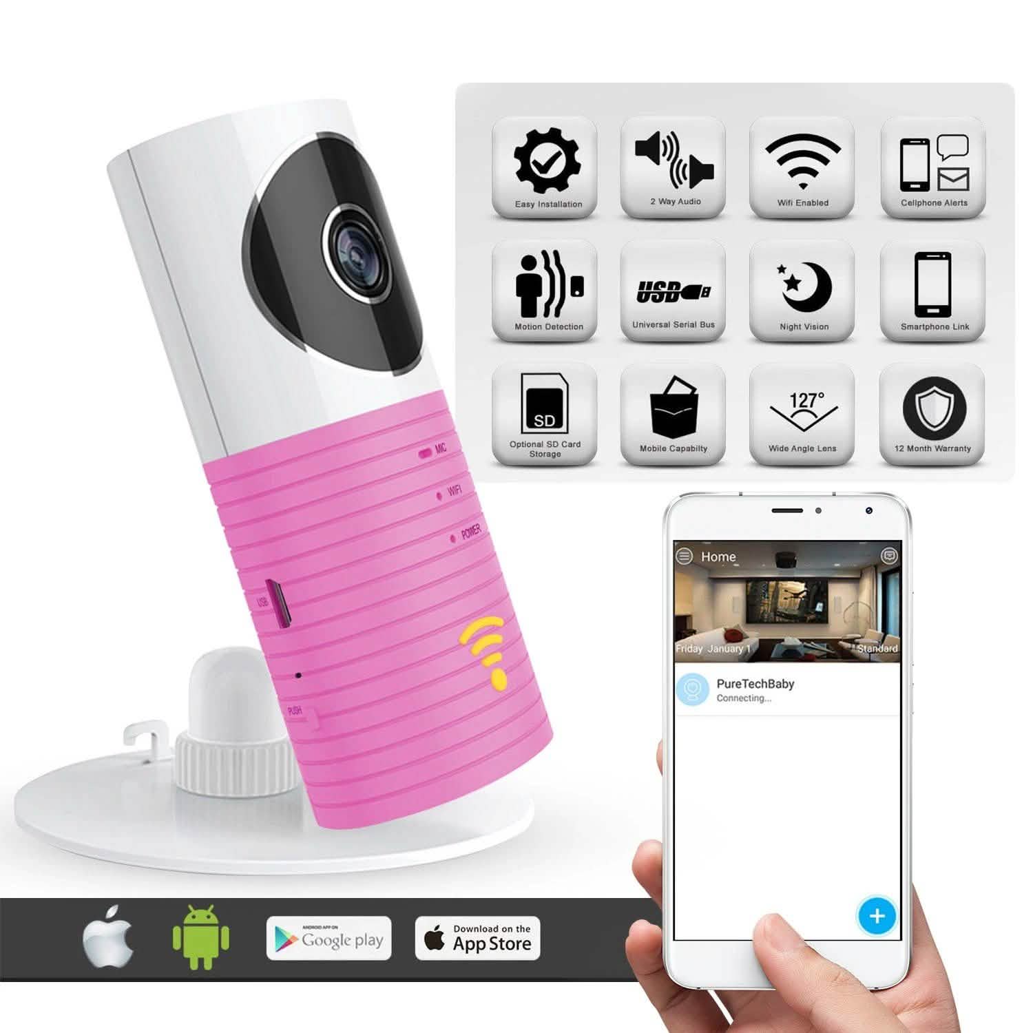Caméra de sécurité IP WiFi intelligente 1080P HD sans fil pour bébé