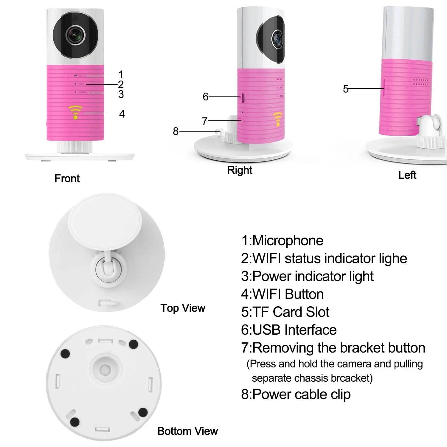 Caméra de sécurité IP WiFi intelligente 1080P HD sans fil pour bébé