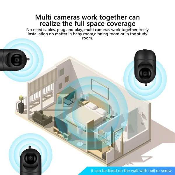 Caméra de sécurité domestique à suivi intelligent 1080P Caméra WiFi PTZ HD