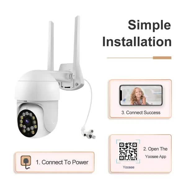 Caméra de surveillance extérieure 1080P avec vision nocturne couleur