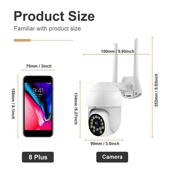 Caméra de surveillance extérieure 1080P avec vision nocturne couleur