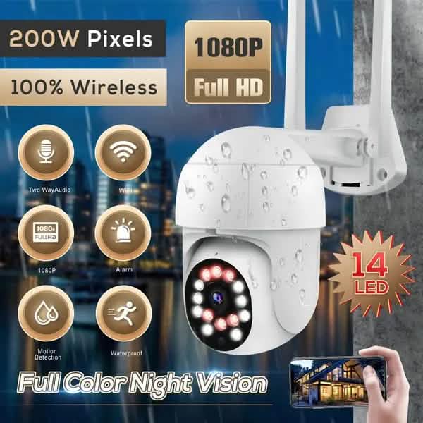 Caméra de surveillance extérieure 1080P avec vision nocturne couleur