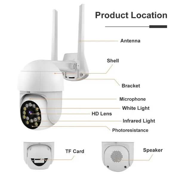 Caméra de surveillance extérieure 1080P avec vision nocturne couleur