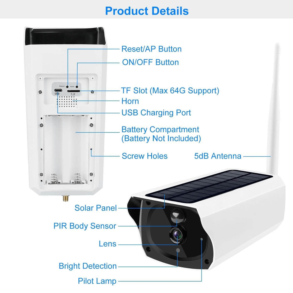 1080P Solar Powered Wifi IP Camera