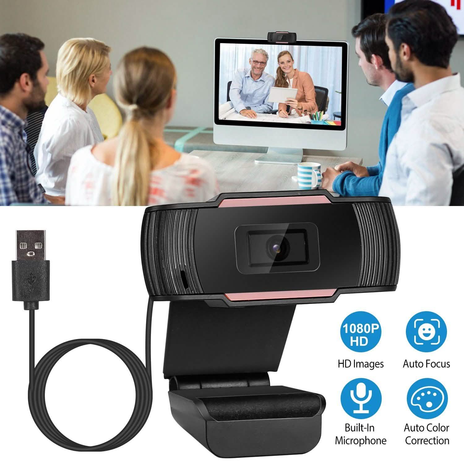 1080P USB Webcam 170 Degree Vertical Adjustment with Clip