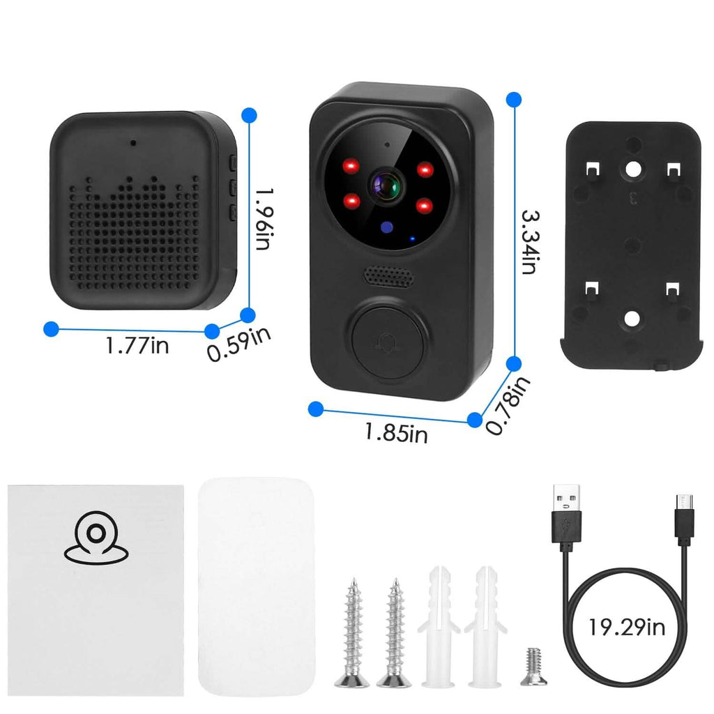 Caméra de sonnette de sécurité WiFi 1080P Audio bidirectionnel Stockage Cloud gratuit