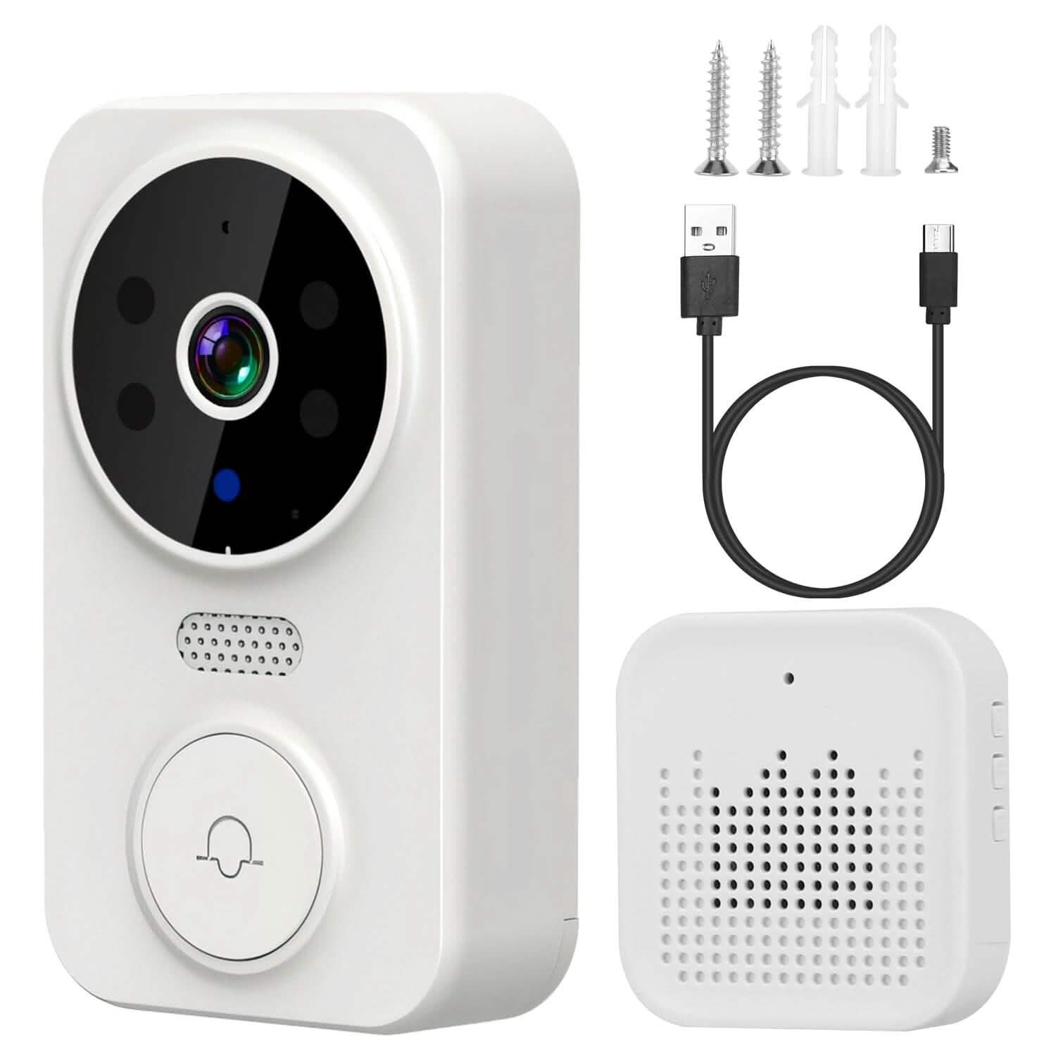 Caméra de sonnette de sécurité WiFi 1080P Audio bidirectionnel Stockage Cloud gratuit