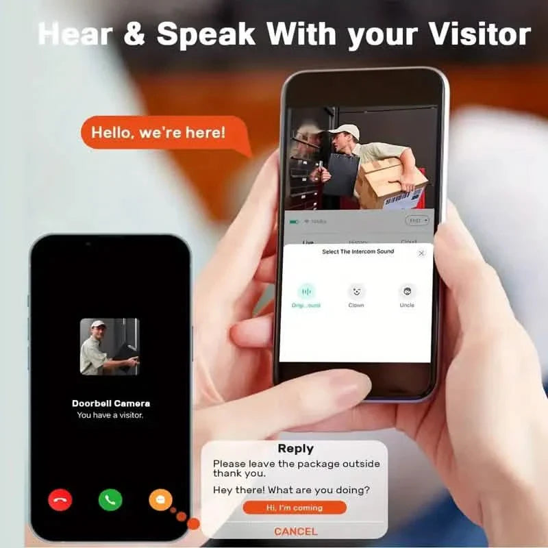 1080P WiFi Smart Video Doorbell with HD Night Vision, Two-Way Audio with App Control