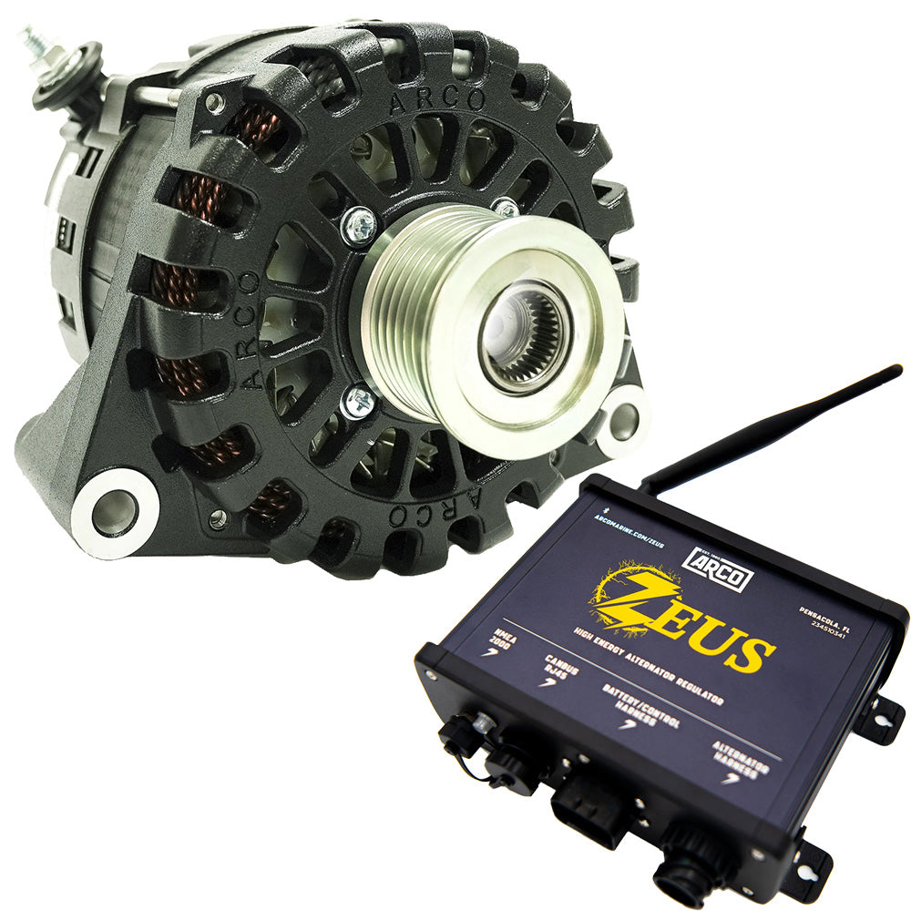 Alternateur ARCO Zeus 24V 4kW Faible Enclenchement (LTO) N62 avec poulie d'embrayage Régulateur d'alternateur haute énergie Zeus [4404-AZ1000]