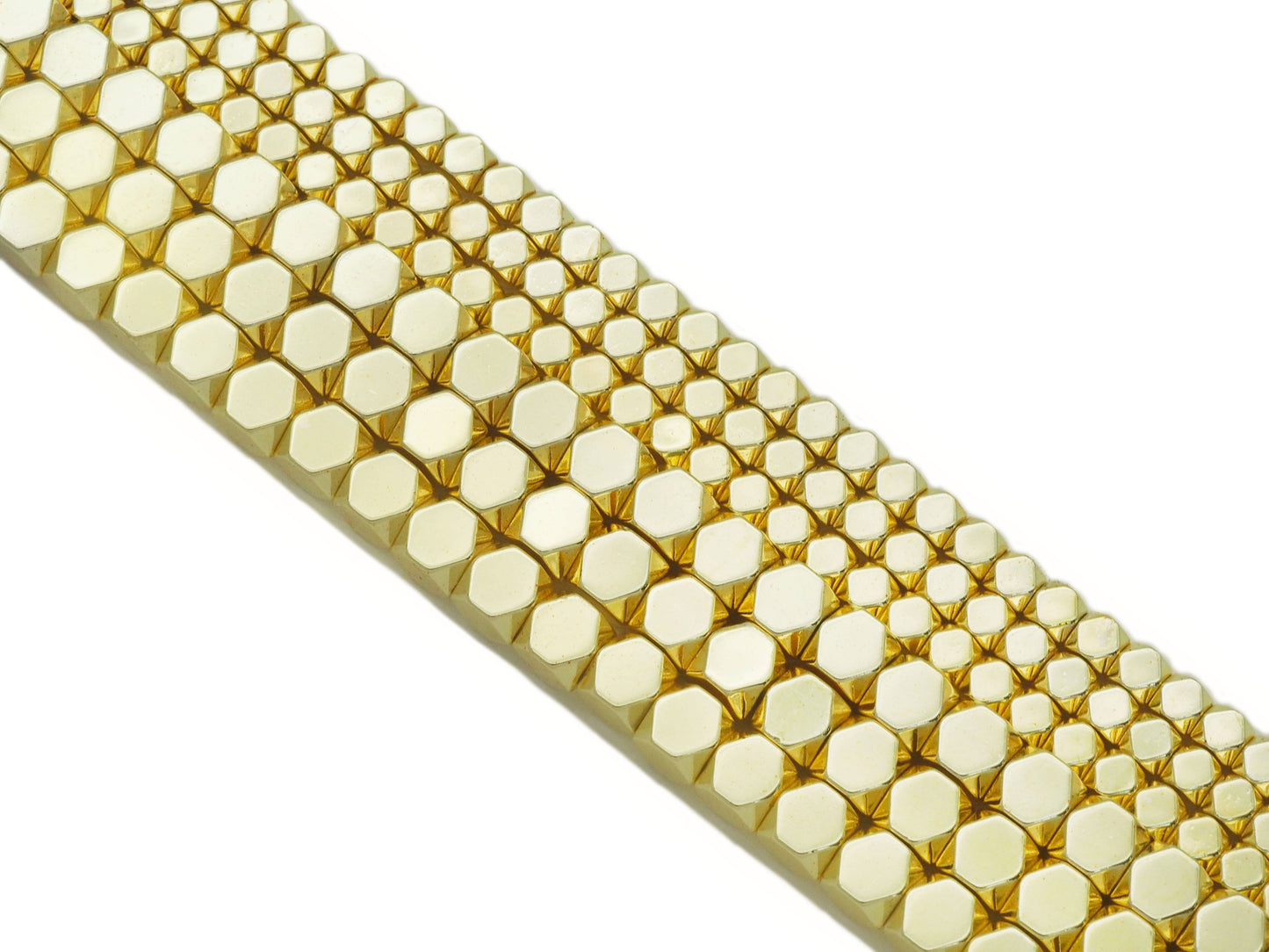 Natural Light Gold Hematite Cube Smooth Beads, Sku#S147