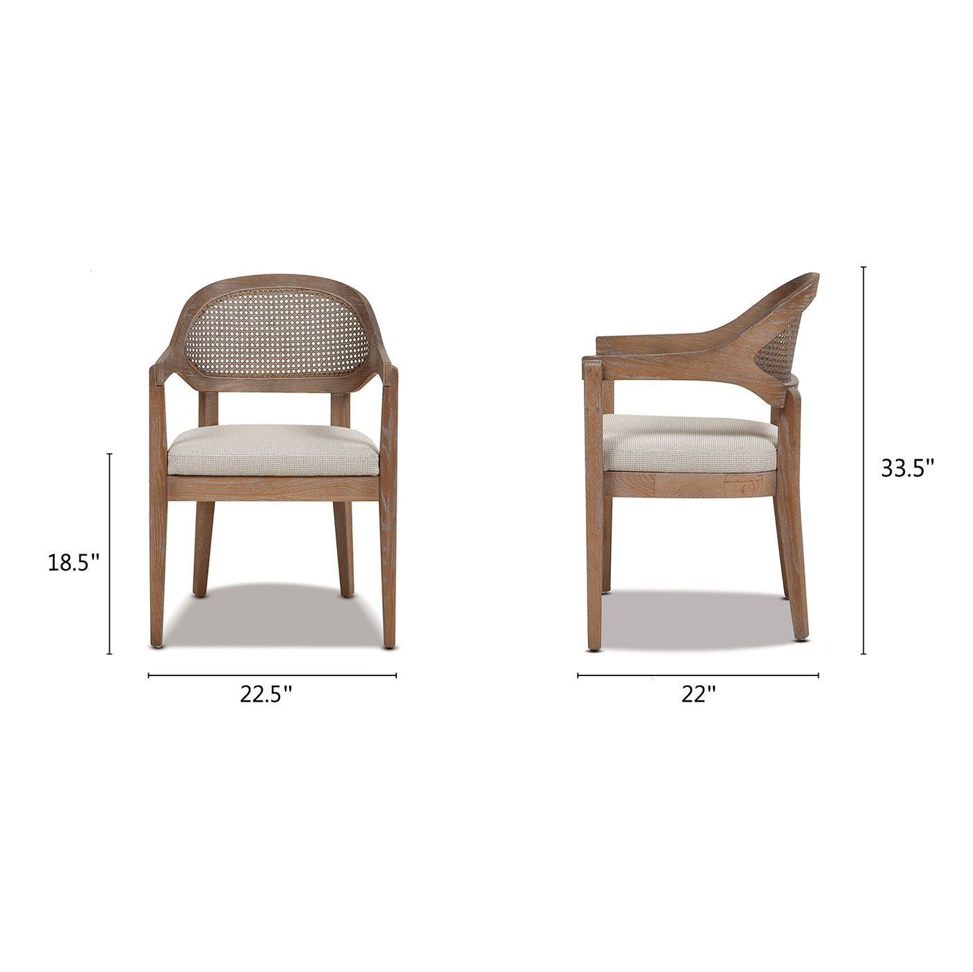 Americana Mid-Century Modern Cane Back Dining Chair