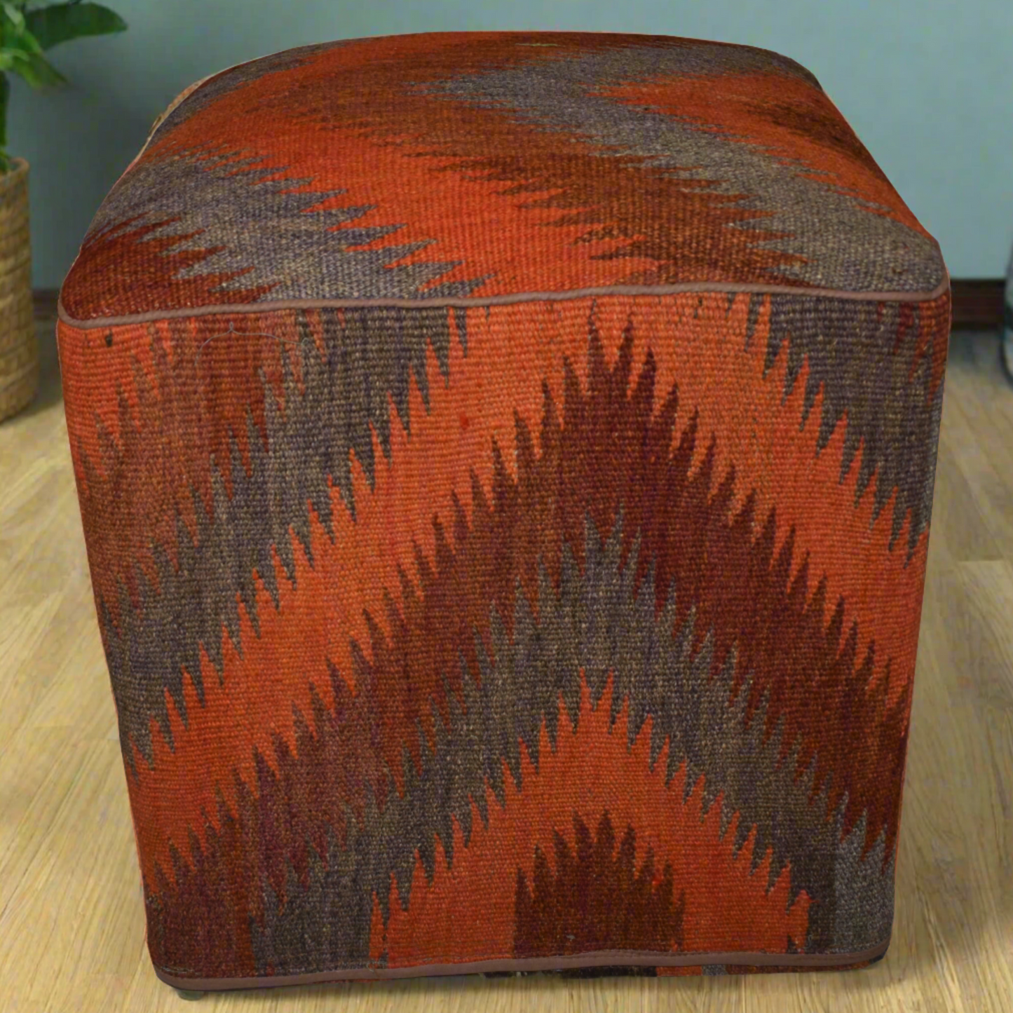 One of a Kind Kilim Rug Pouf Ottoman foot stool - #10