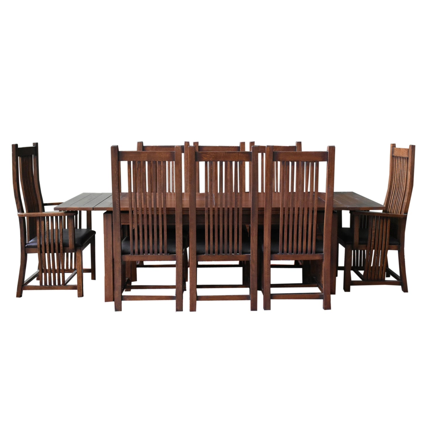 Mission Style Leaf Table-High Back Chair Dining Set-2 Color Available