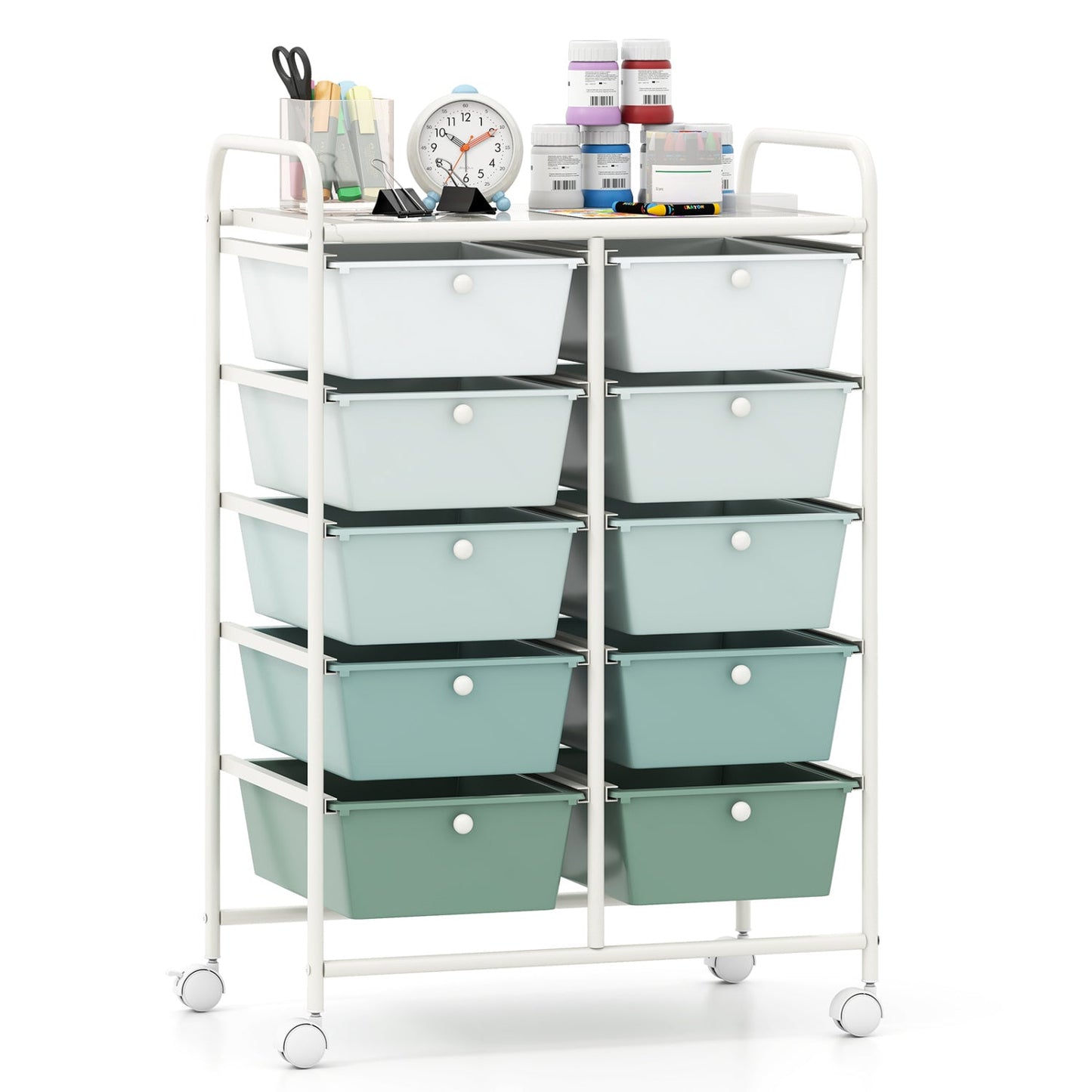 10-Drawer Rolling Storage Cart