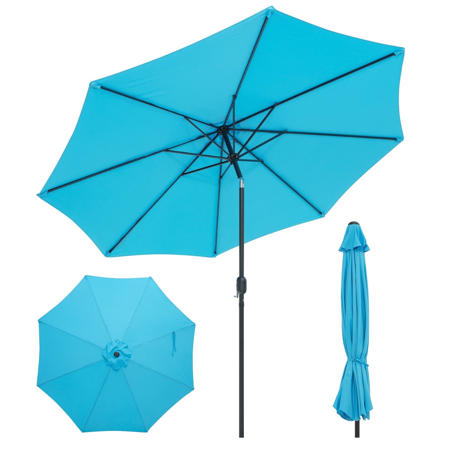 10 Feet Outdoor Patio Umbrella with Tilt Adjustment and Crank