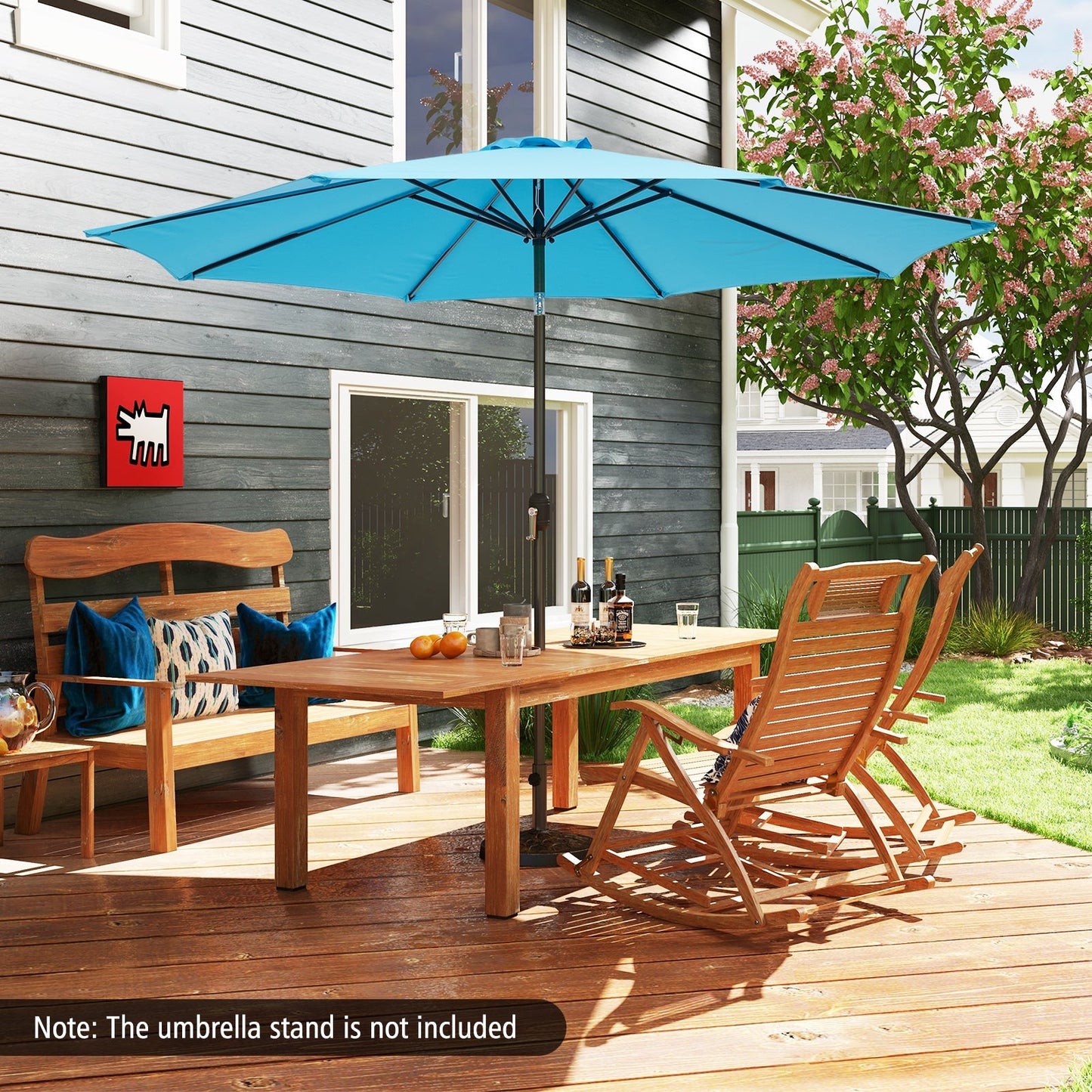 10 Feet Outdoor Patio Umbrella with Tilt Adjustment and Crank