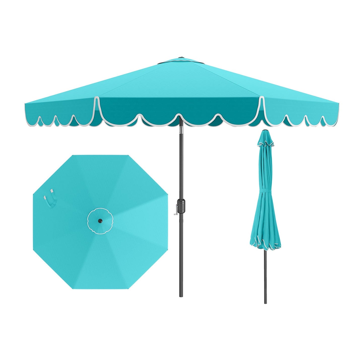 10 Feet Patio Umbrella Outdoor Market Umbrella with Crank Tilt Adjustment