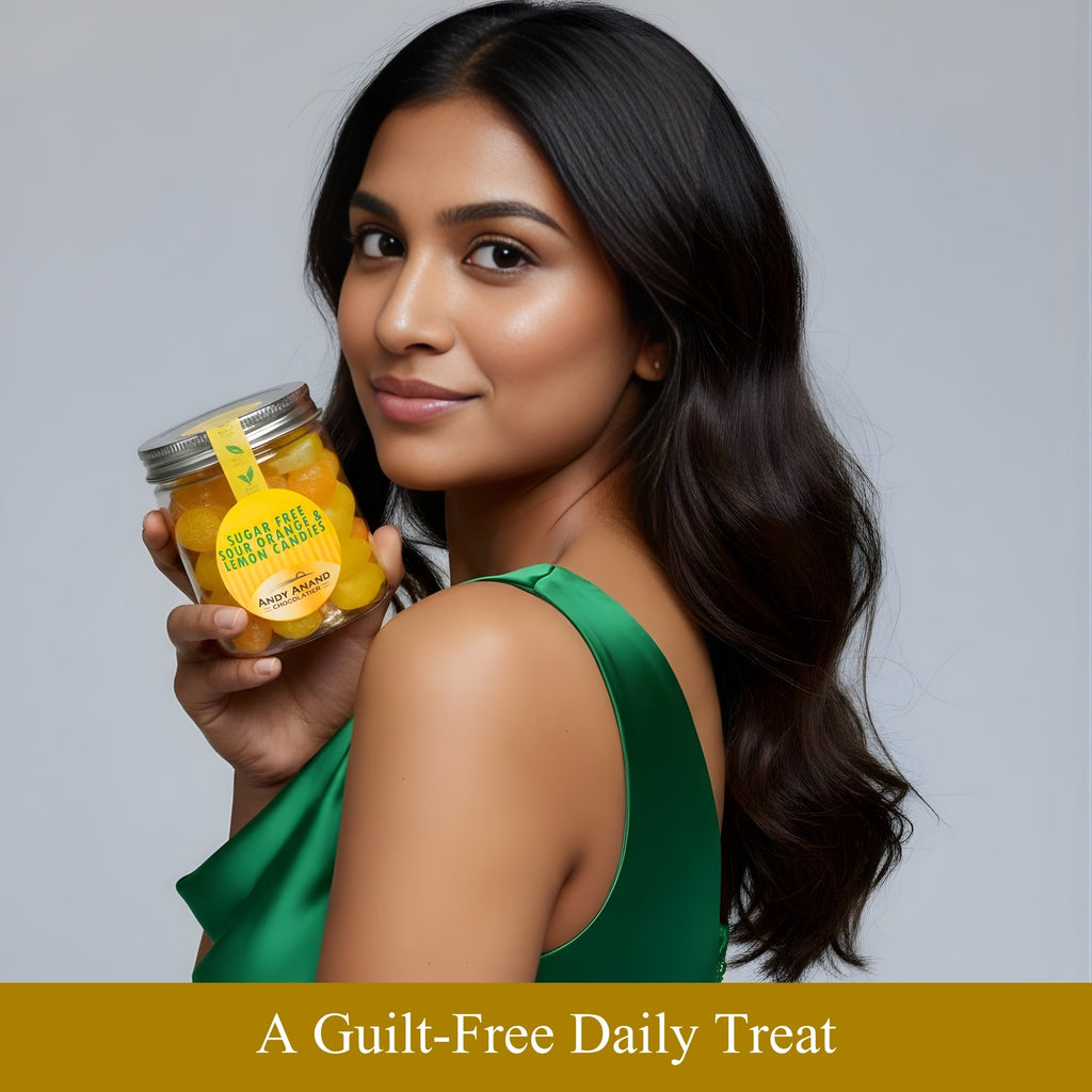 Andy Anand Sugar-Free Orange & Lemon Hard Candy, 7 oz – European Imported, Stevia Sweetened, Keto & Diabetic-Friendly Gourmet Snack Gift Box