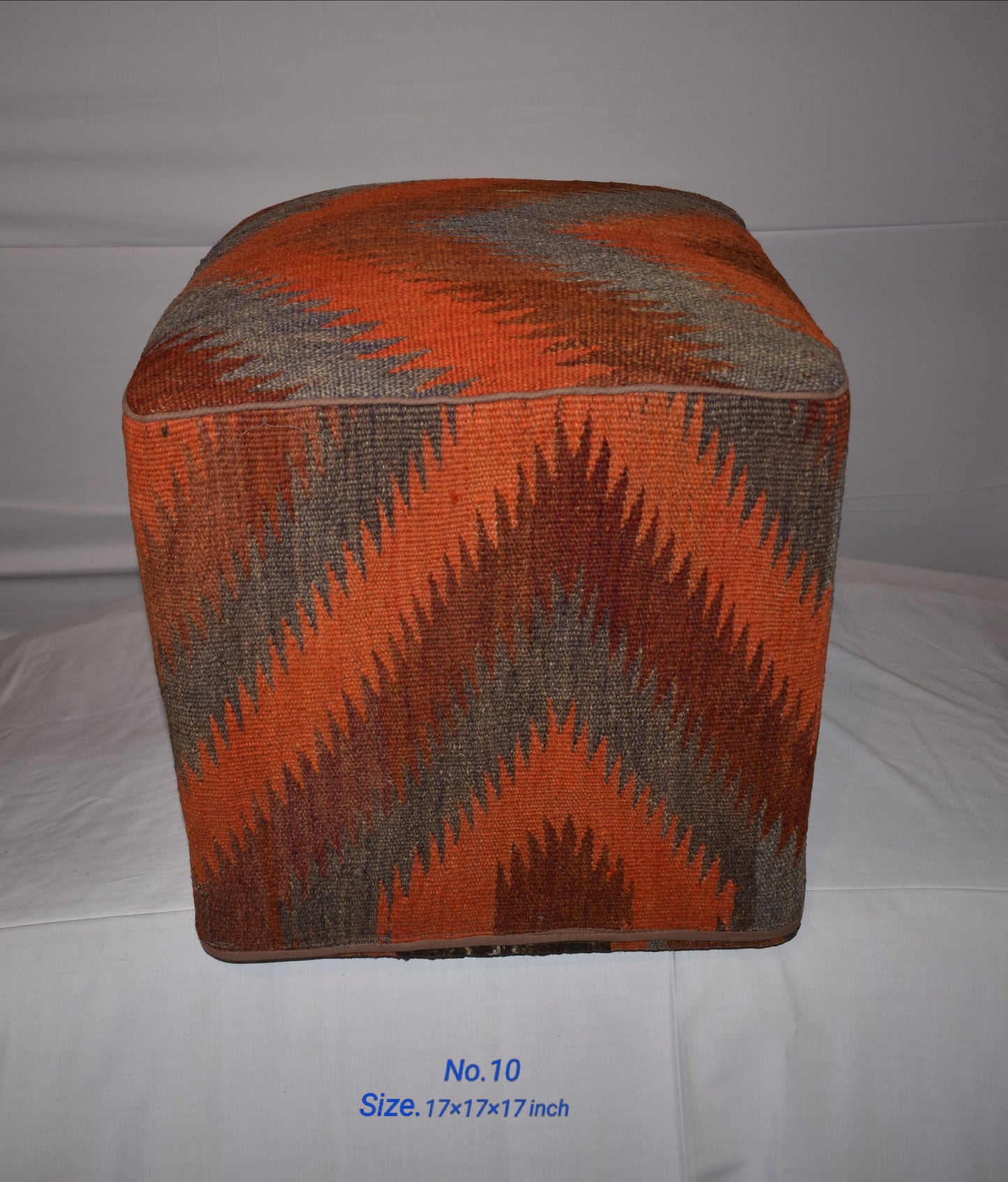 One of a Kind Kilim Rug Pouf Ottoman foot stool - #10