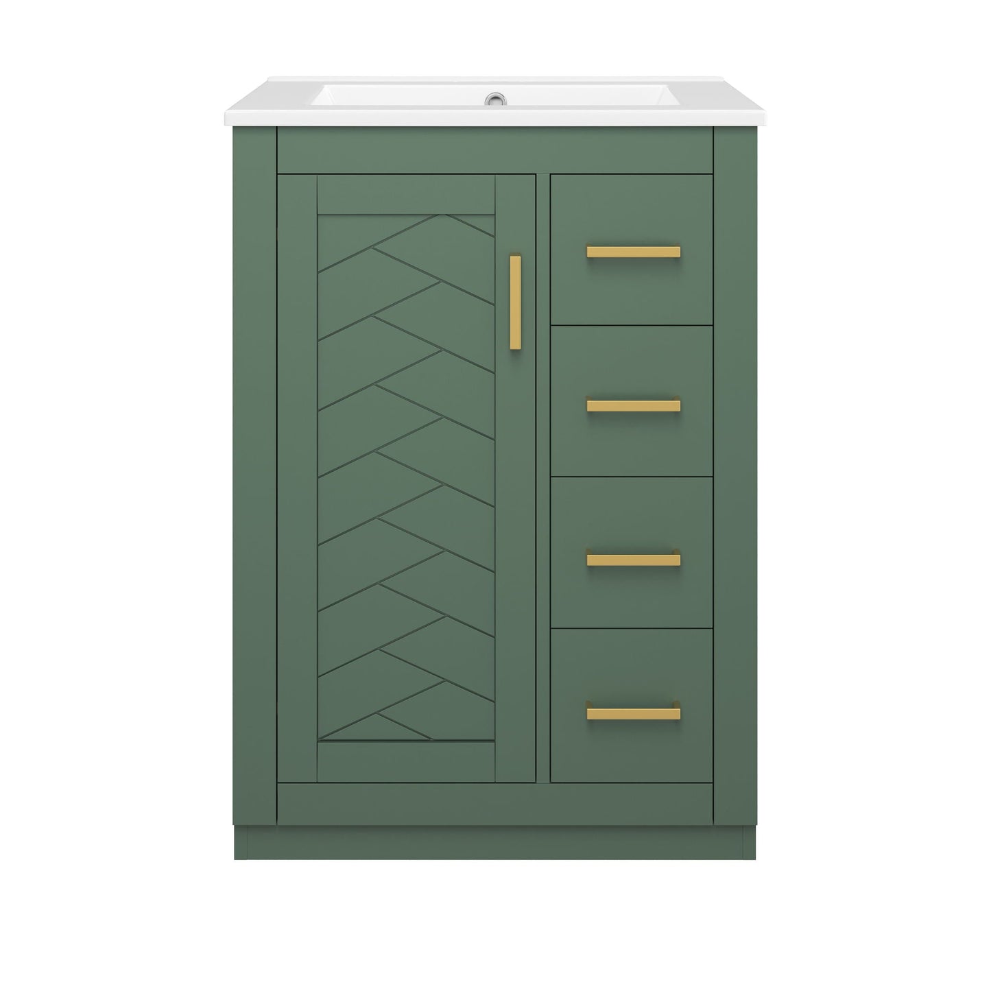 Modern Bathroom Vanity With 1 Door And 3 Drawers