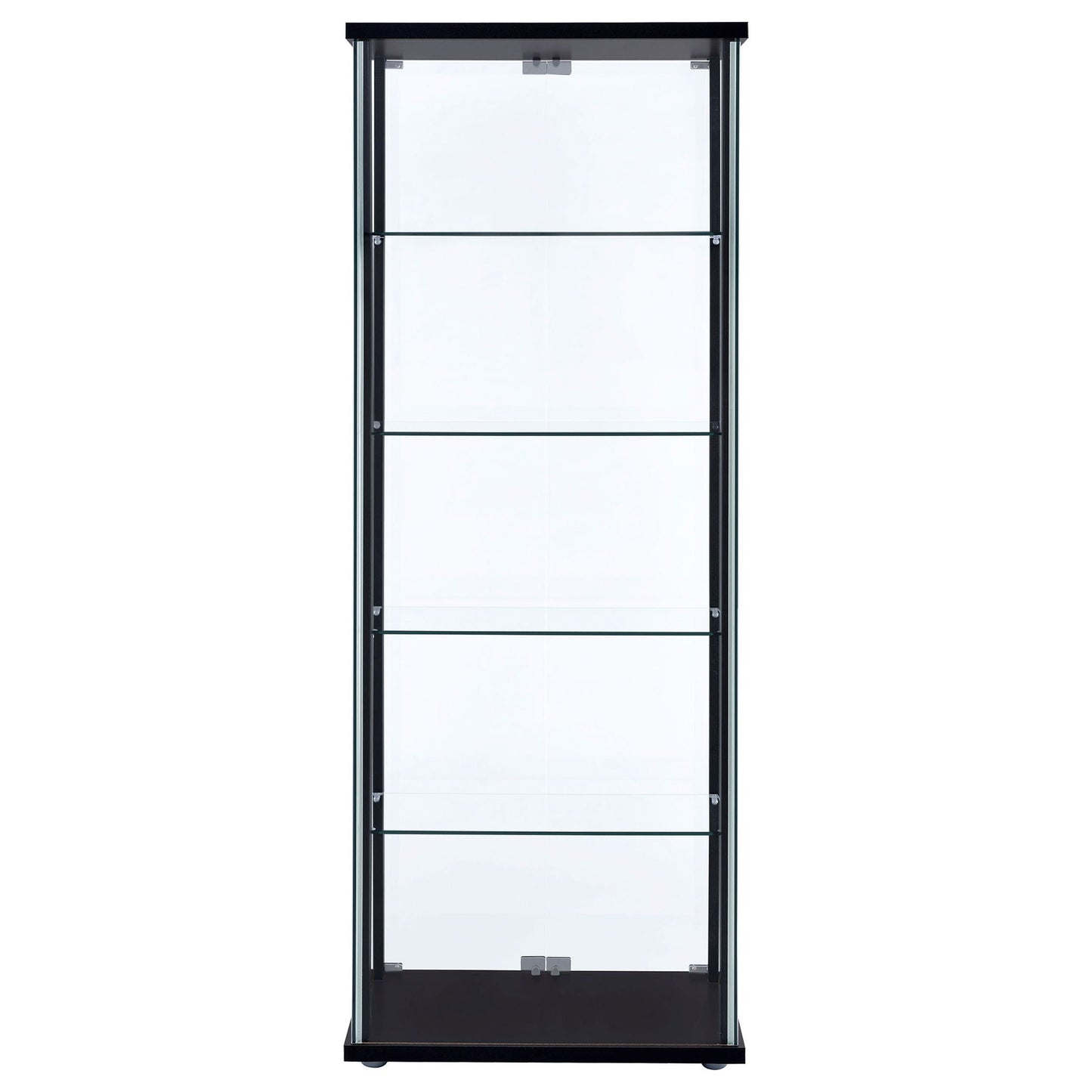 Delphinium 4-Shelf Clear Glass Curio Display Cabinet Black