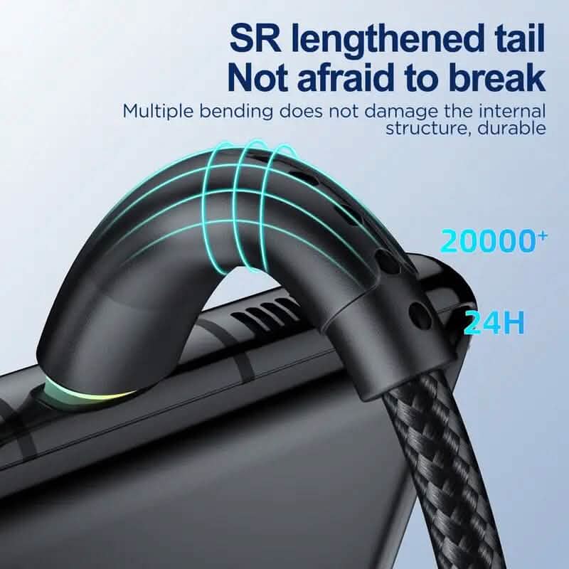 10Ft LED Fast Charging Type C Cable with High-Speed LED Indicator