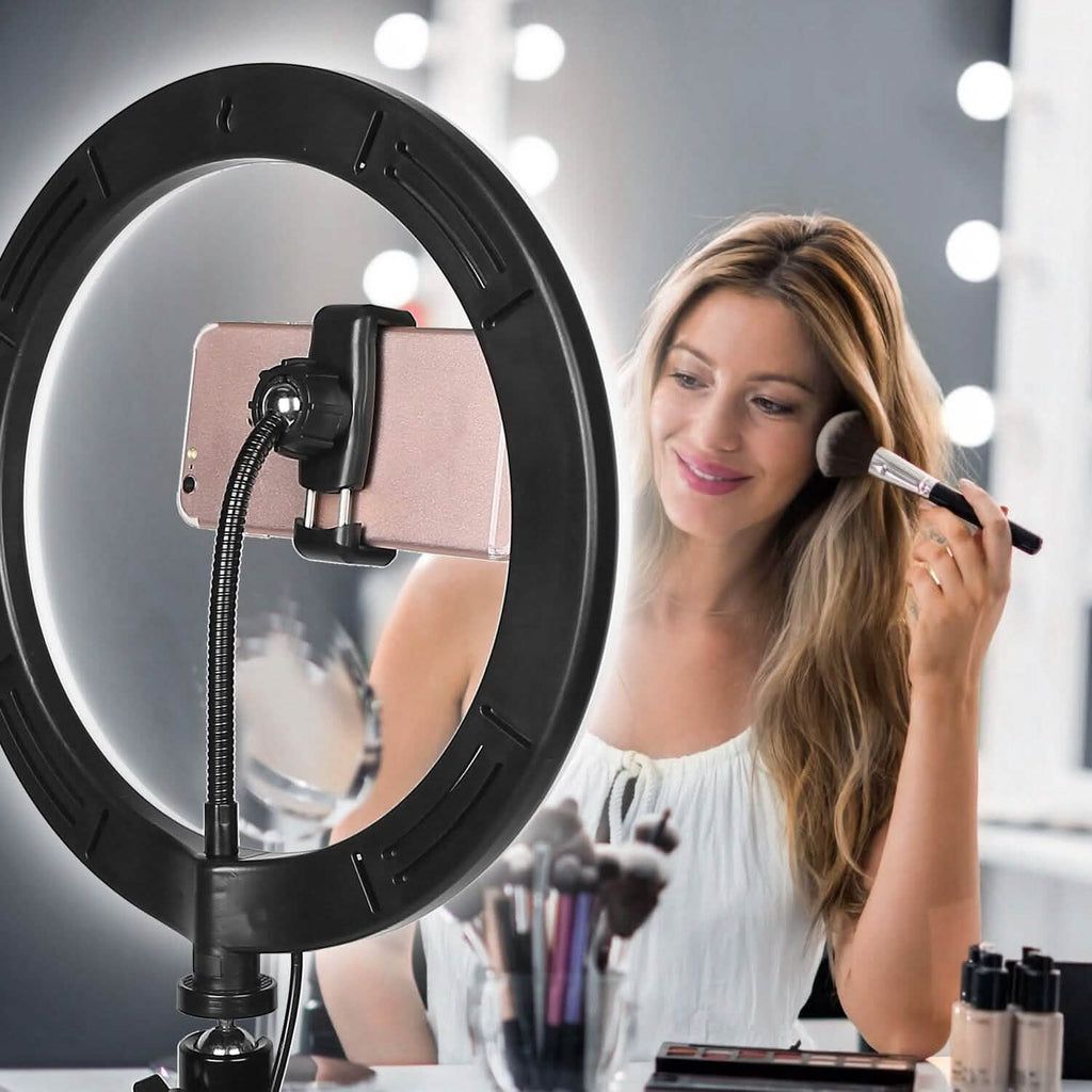 Anneau lumineux de 10 pouces avec 120 LED pour selfies
