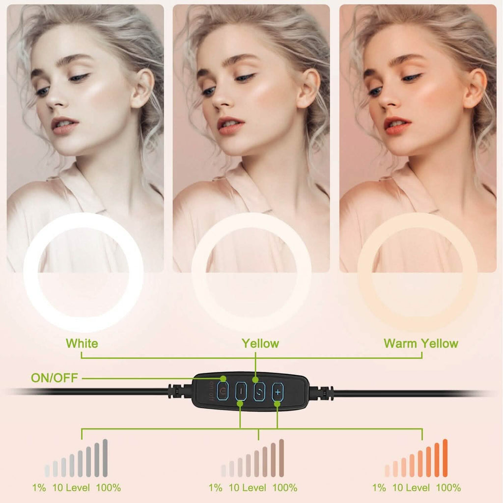 Anneau lumineux de 10 pouces avec 120 LED pour selfies