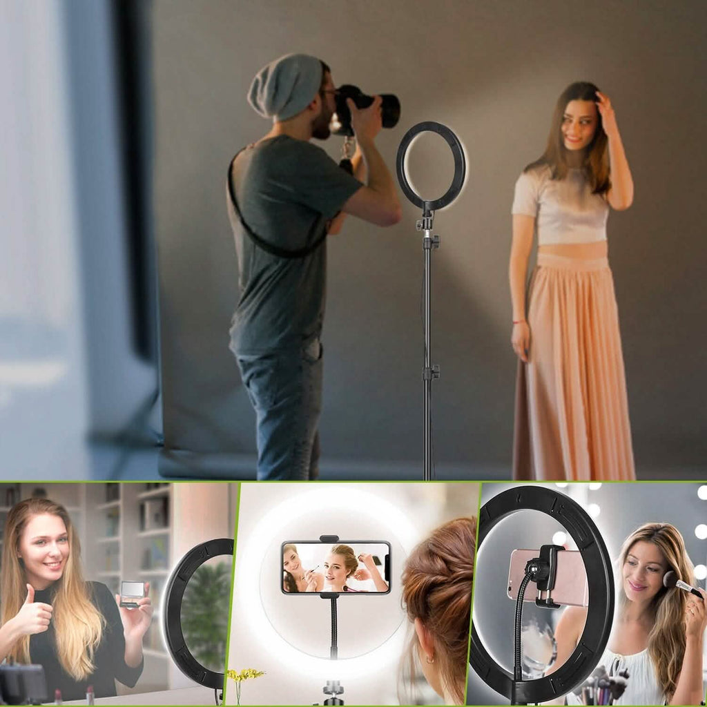 Anneau lumineux de 10 pouces avec 120 LED pour selfies