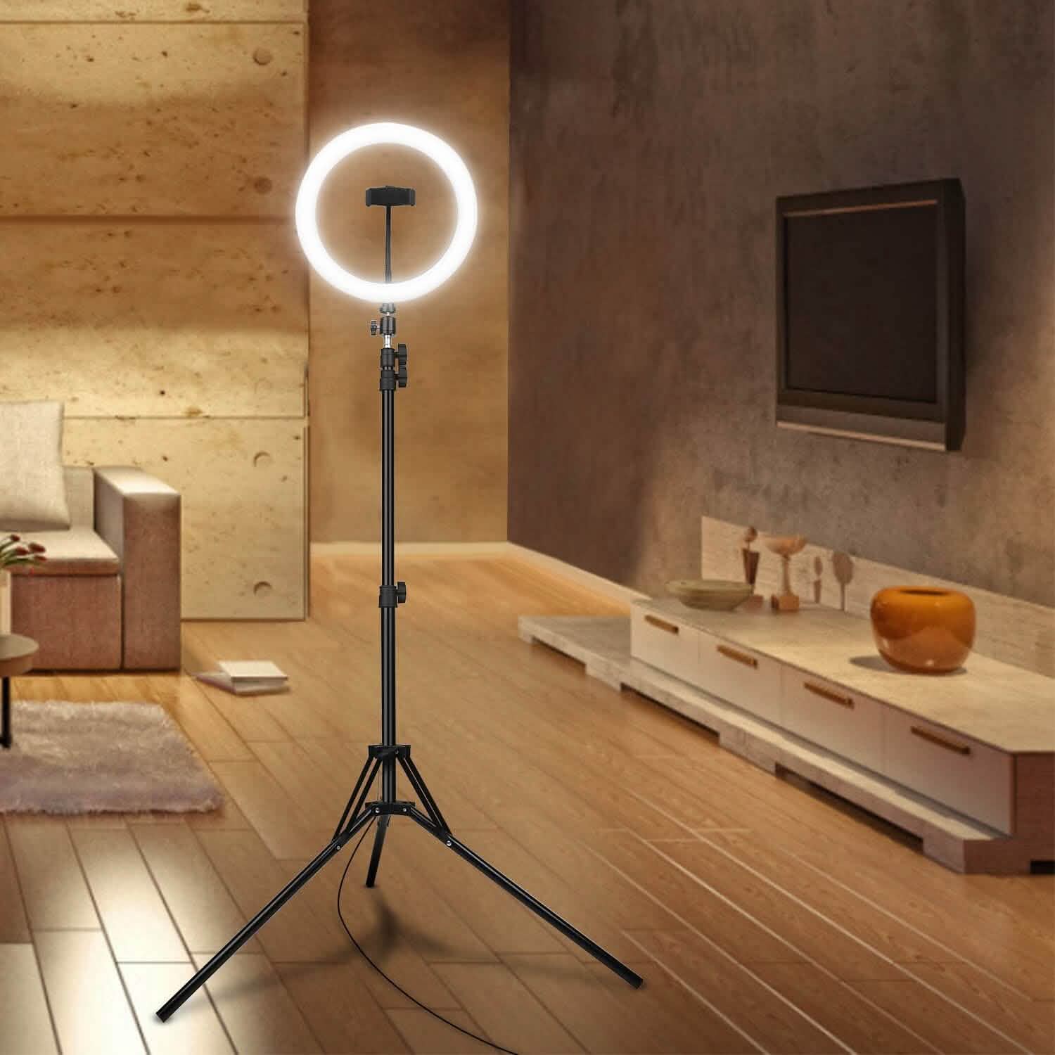 Anneau lumineux de 10 pouces avec 120 LED pour selfies