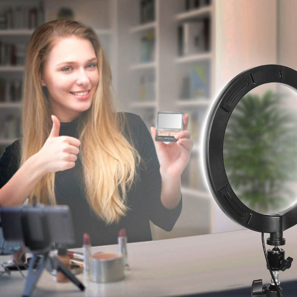 Anneau lumineux de 10 pouces avec 120 LED pour selfies