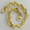 10K Solid Yellow Gold 8" 6MM Rope Bracelet