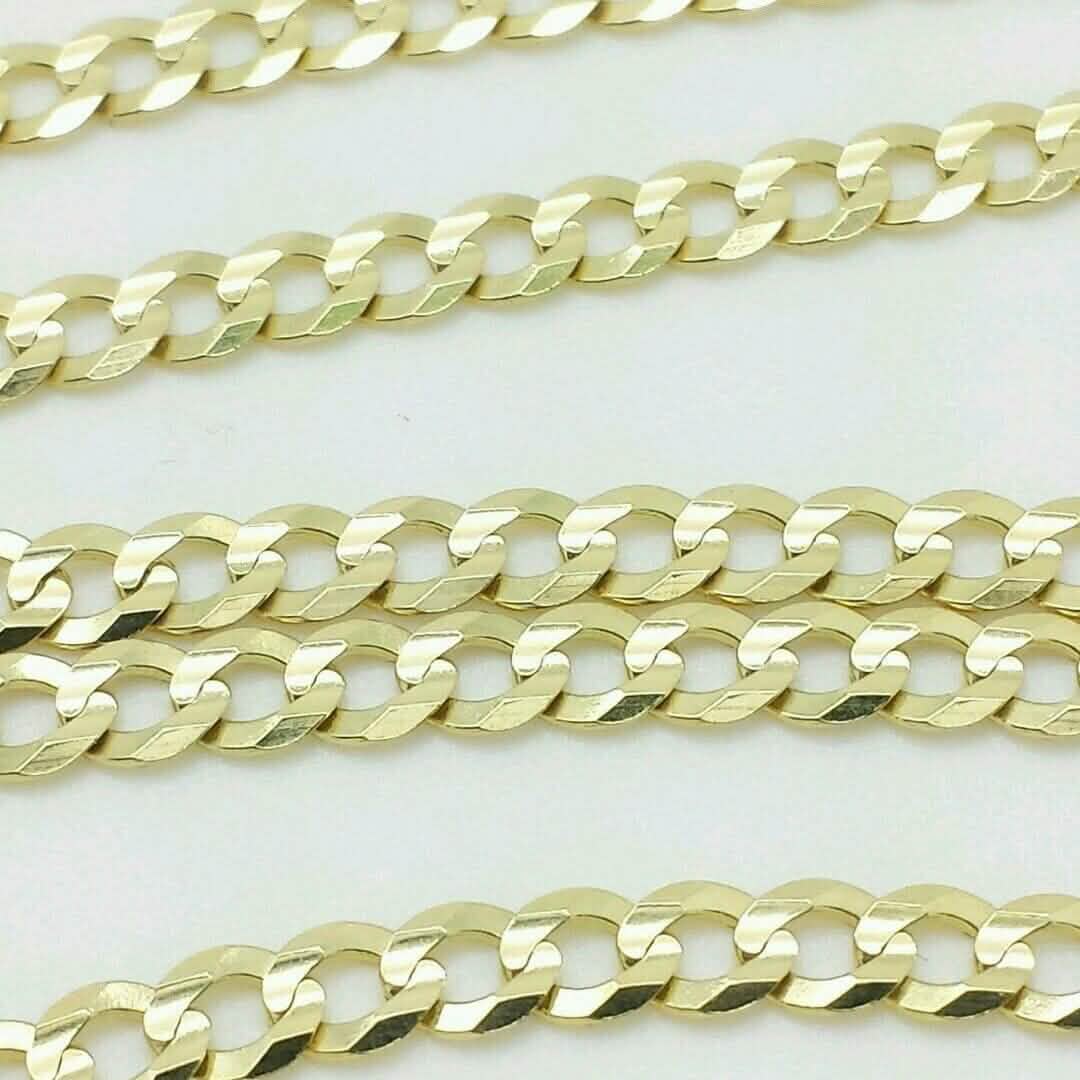 Collier chaîne cubaine en or jaune massif 10 carats 2,6 mm