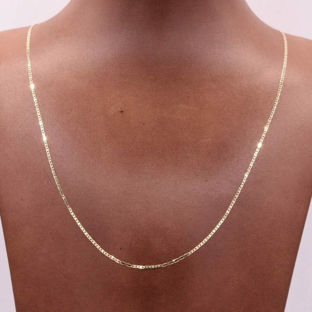 10K Solid Yellow Gold Mariner Anchor Link Chain Necklace