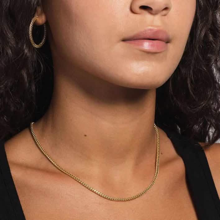 Chaîne pendentif 10K or jaune 2MM en maille blé franco