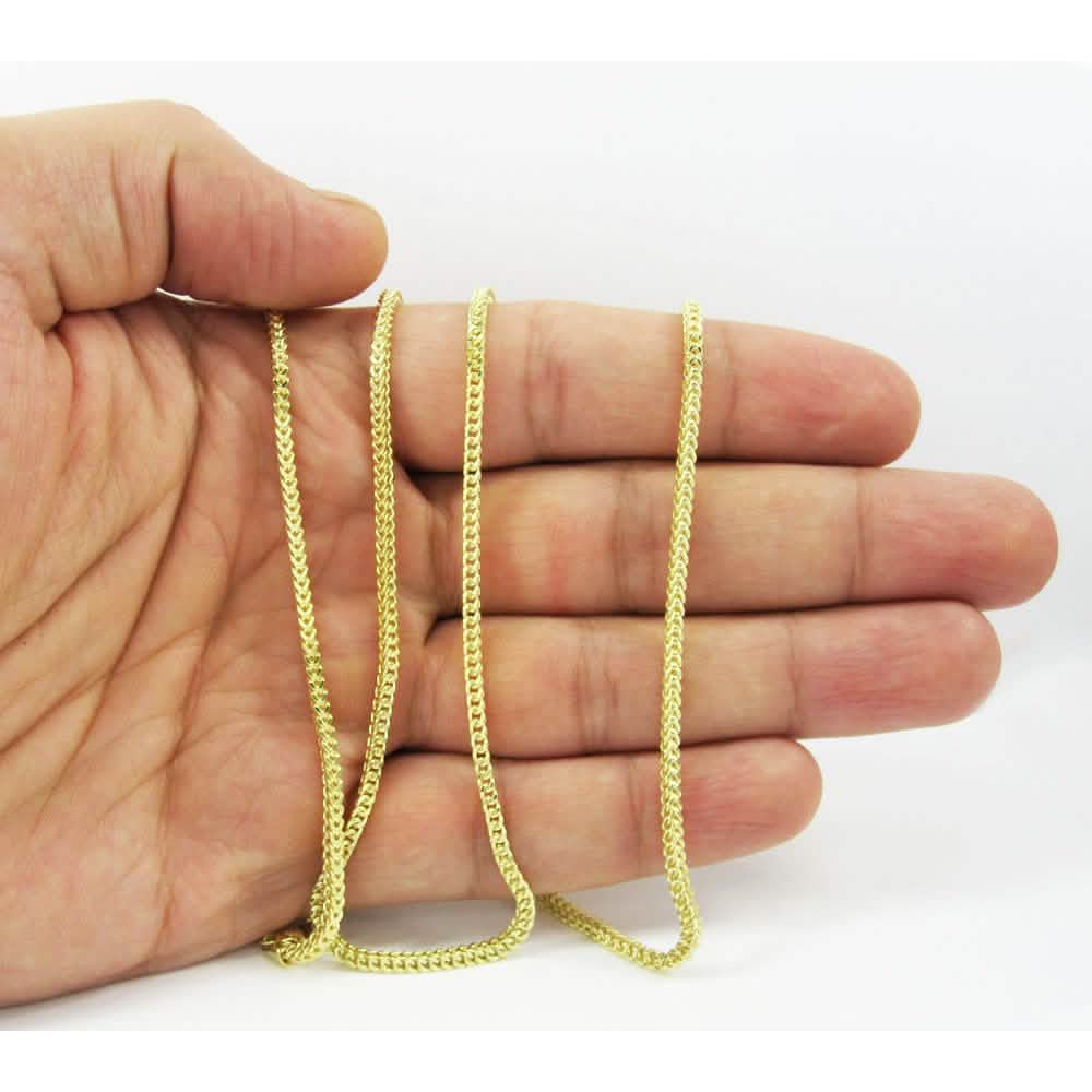 Chaîne pendentif 10K or jaune 2MM en maille blé franco