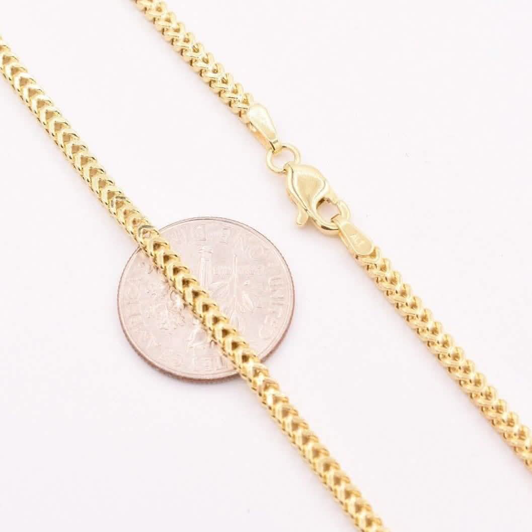 Chaîne pendentif 10K or jaune 2MM en maille blé franco