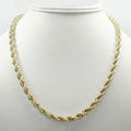 Chaîne Corde Unisexe en Or Jaune 10K 5mm, Taille Diamant